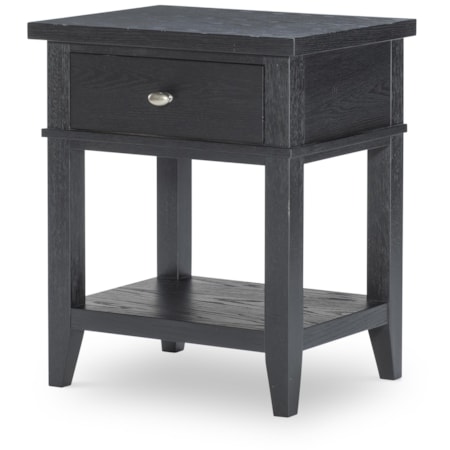 Open Nightstand 1 Drawer Blacksmith Finish