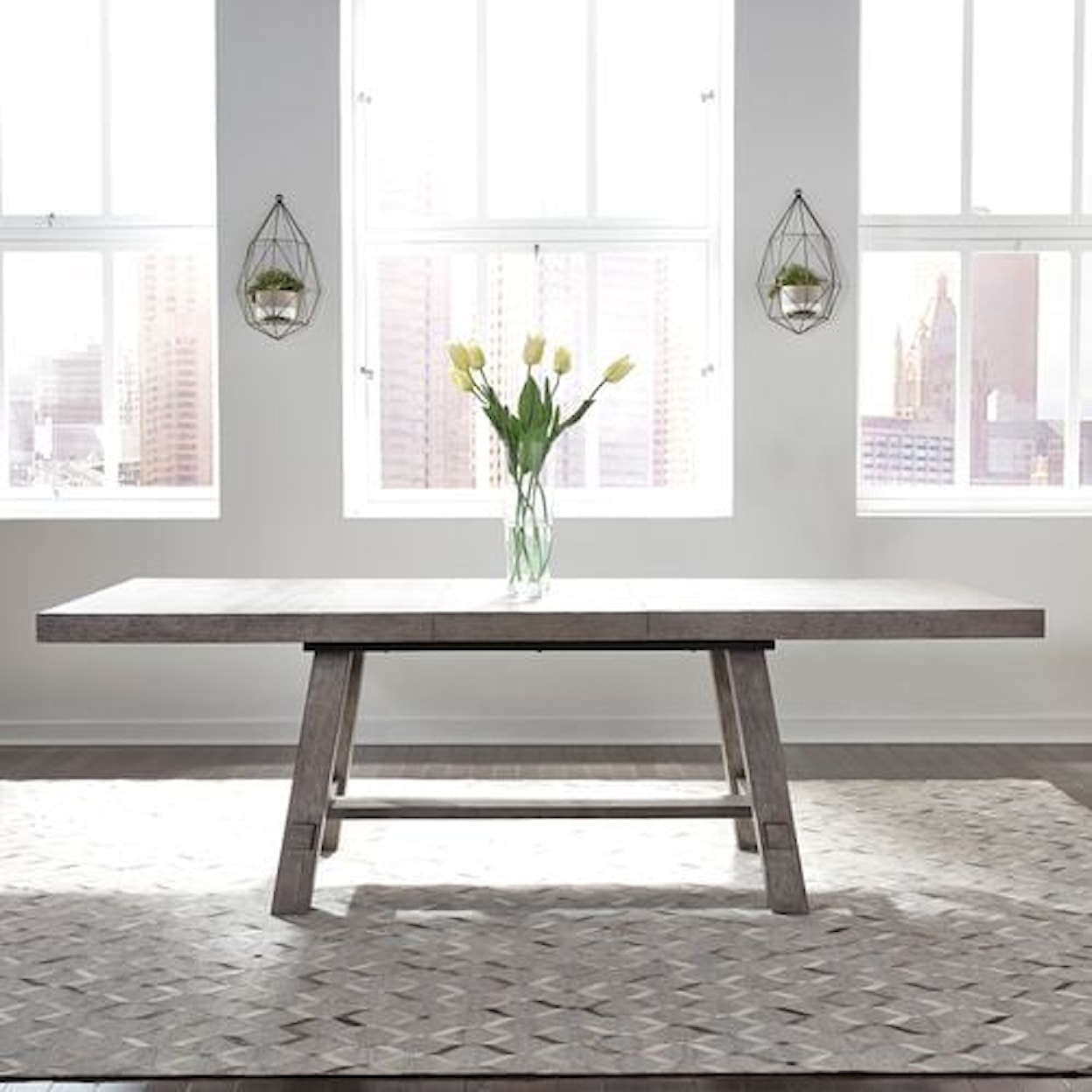 Liberty Furniture Modern Farmhouse 7-Piece Trestle Table and Chair Set