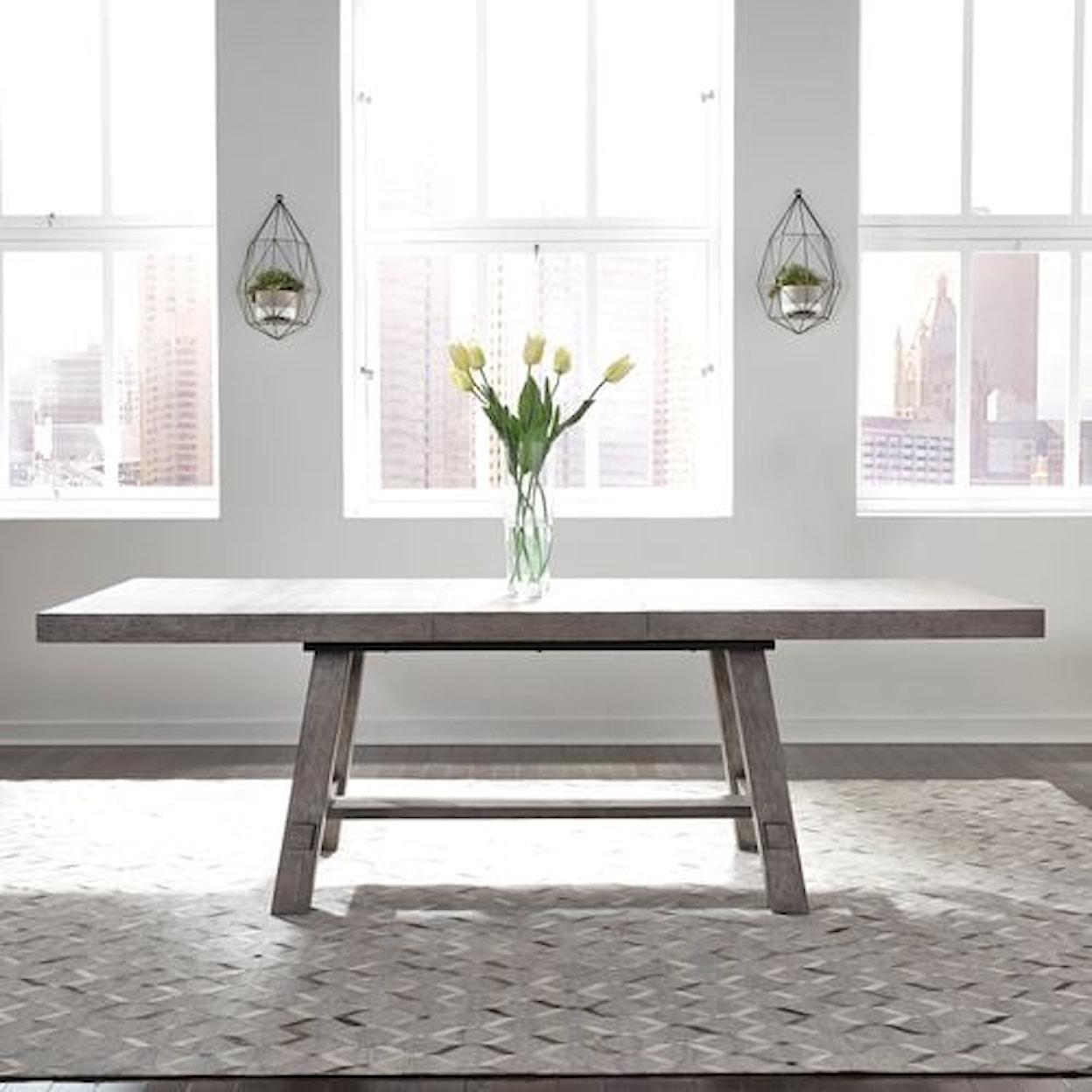 Libby Modern Farmhouse 7-Piece Trestle Table and Chair Set