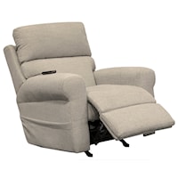 Casual Power Rocker Recliner with Power Headrest and Massage