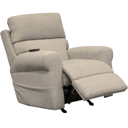 Casual Power Rocker Recliner with Power Headrest and Massage