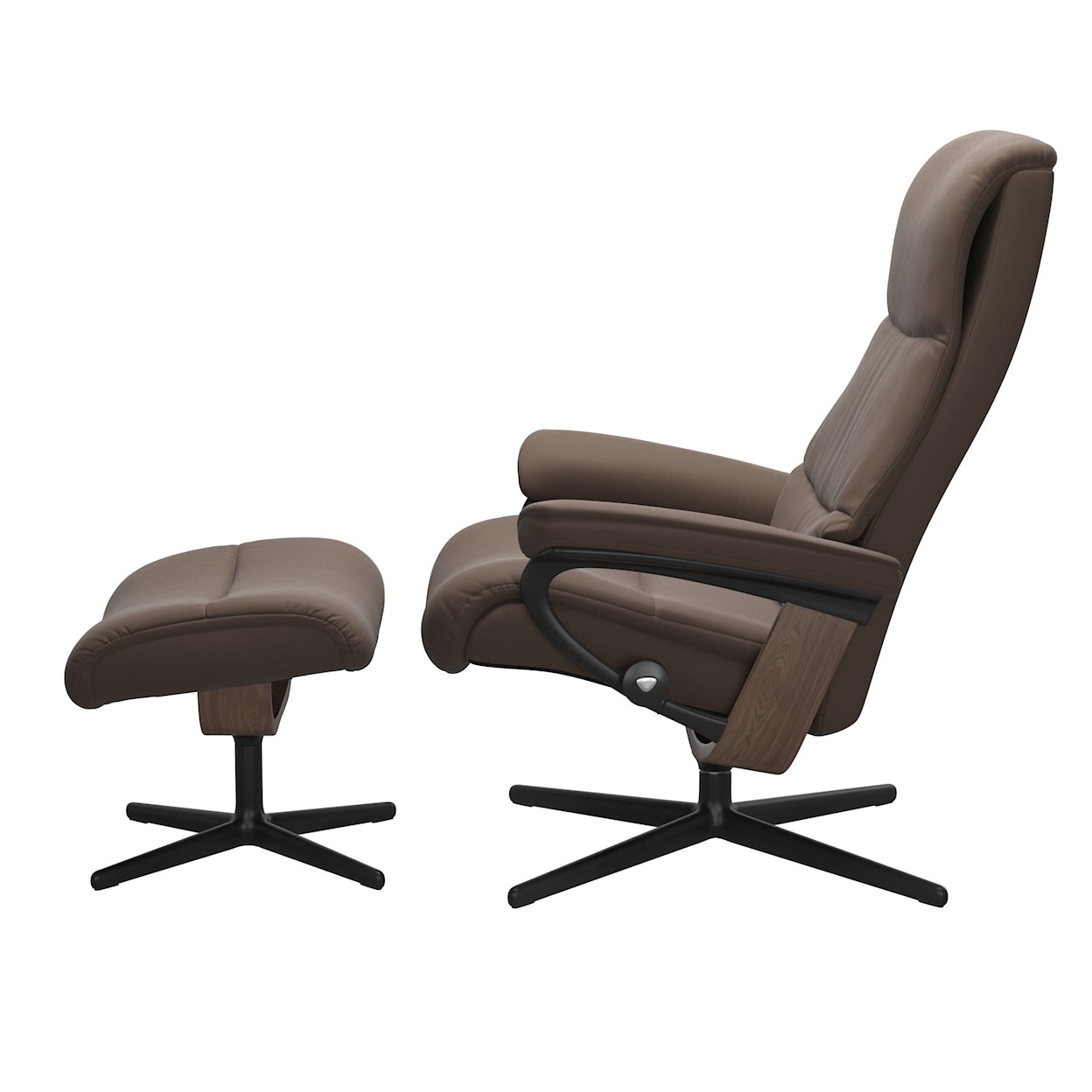 Stressless by Ekornes View View Small Recliner and Ottoman