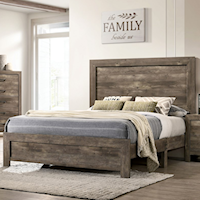 Rustic California King Panel Bed