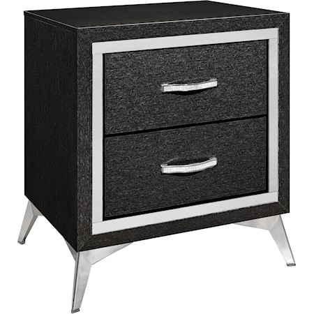 Contemporary Nightstand with Two Drawers