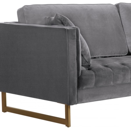 Velvet Sofa with Channel Tufted Seats