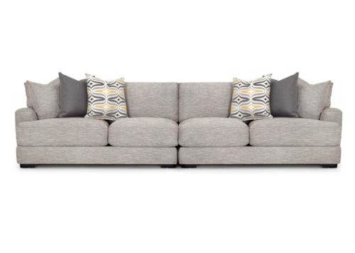 Contemporary 2-Piece Sectional Sofa with Throw Pillows