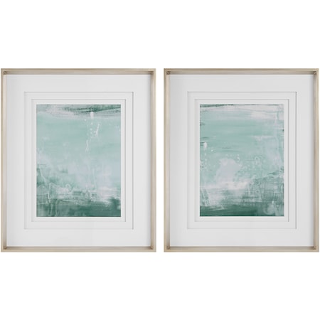 Coastal Patina Modern Framed Prints S/2