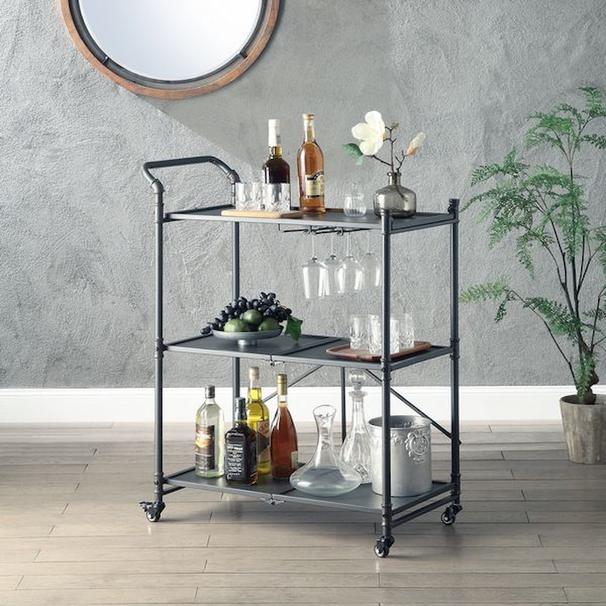 Acme Furniture Cordelia Folding Serving Cart