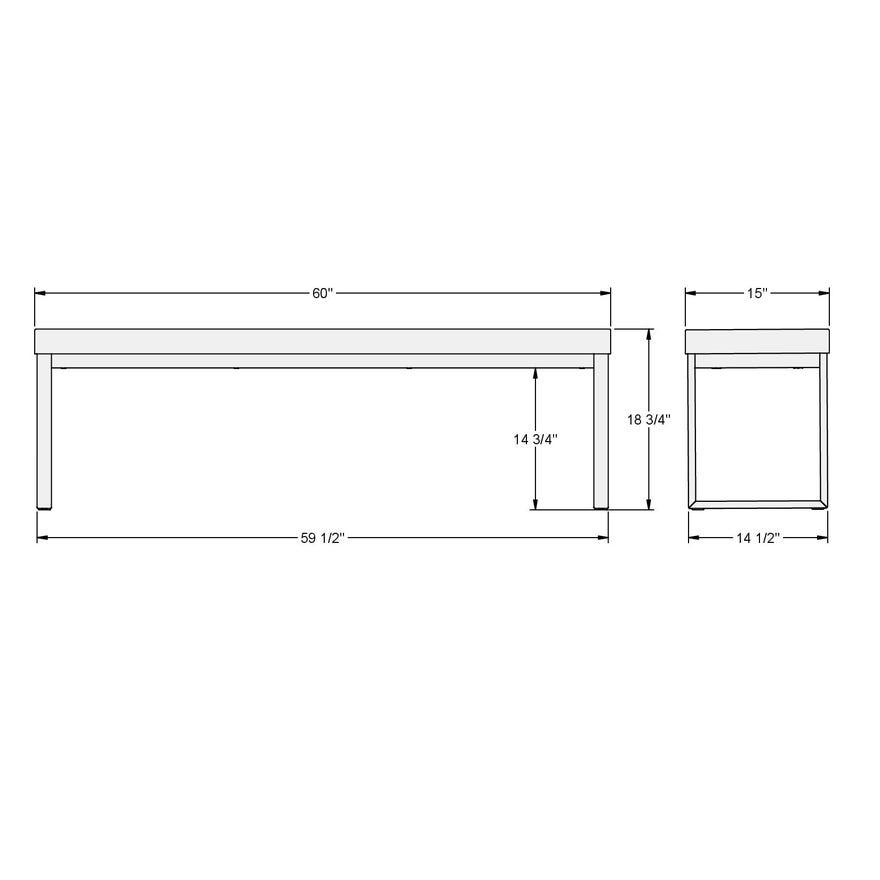 Amisco Dryden Upholstered 3-Seater Dining Bench