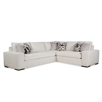 Transitional Three Piece Bench Seat L Sectional