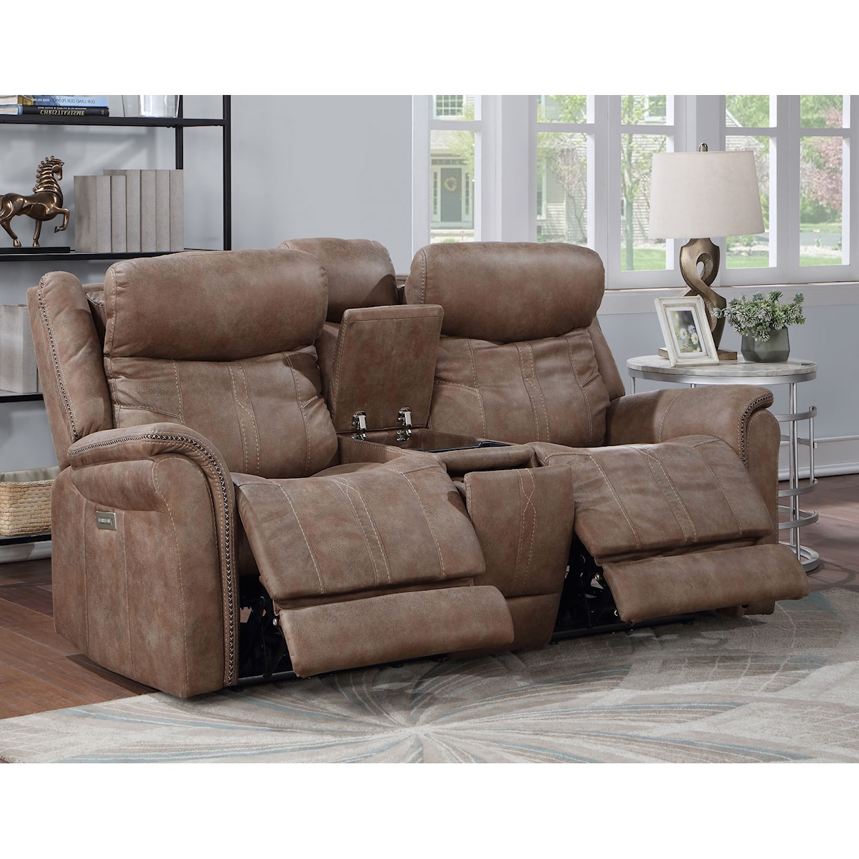 Steve Silver Morris Power Reclining Console Loveseat