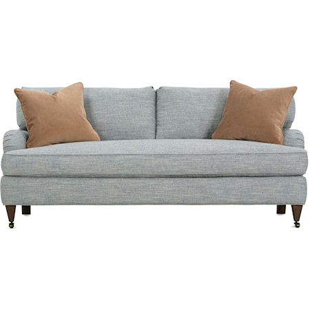 Transitional 78" Bench Cushion Queen Sleeper Sofa with Throw Pillows