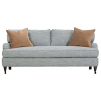 Transitional 78" Bench Cushion Queen Sleeper Sofa with Throw Pillows