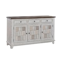 Farmhouse 3-Door Accent Server with Shingle Details