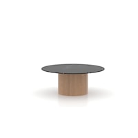 Contemporary Illusion Round Coffee Table with Porcelain Top