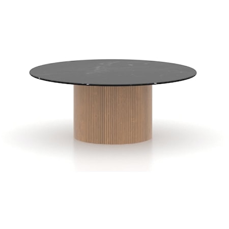 Contemporary Illusion Round Coffee Table with Porcelain Top