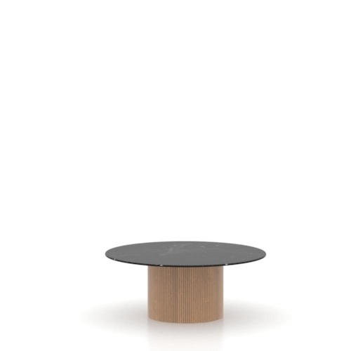 Contemporary Illusion Round Coffee Table with Porcelain Top