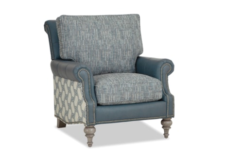 Transitional Accent Chair with Turned Legs