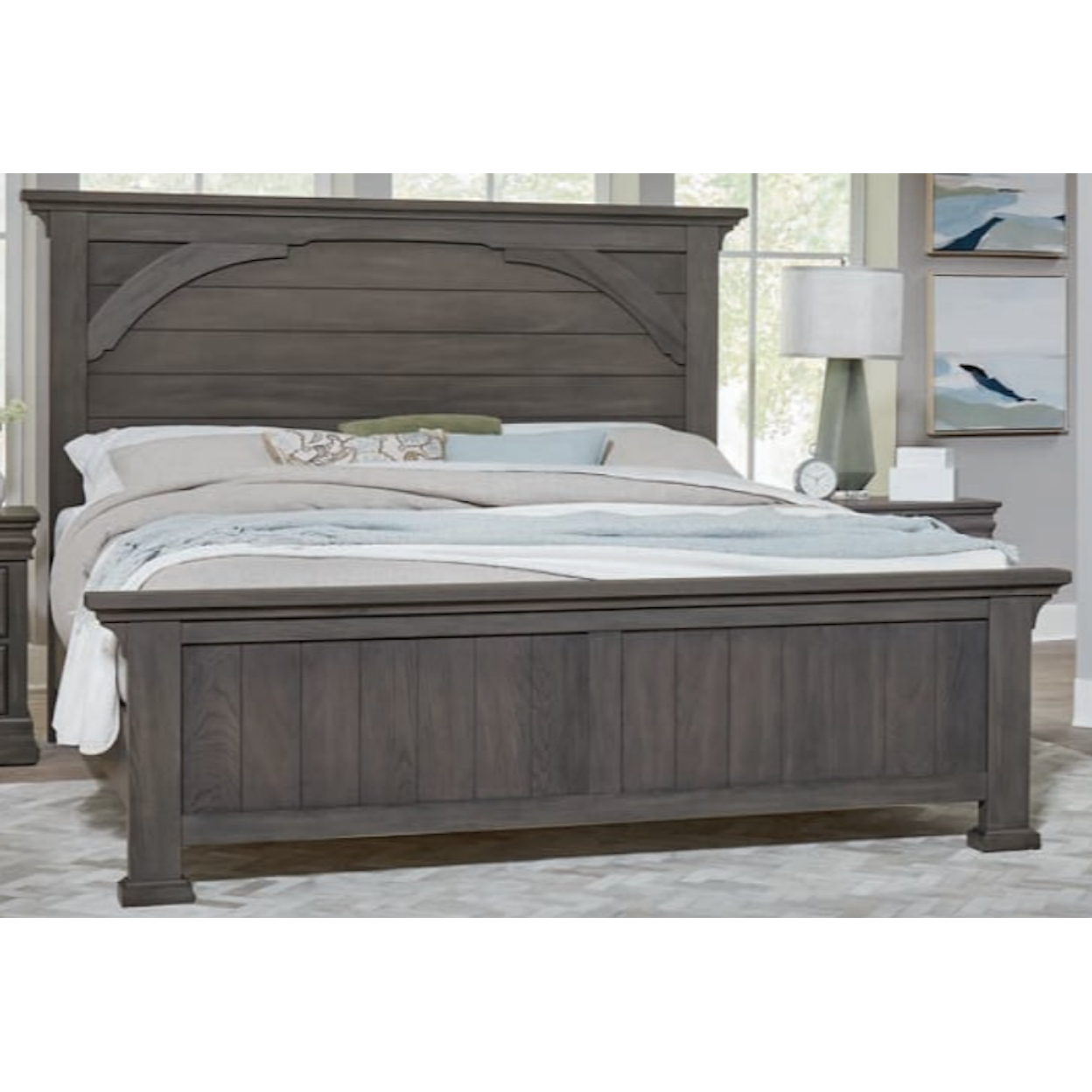 Vaughan Bassett Vista King Mansion Bed with Metal Slats