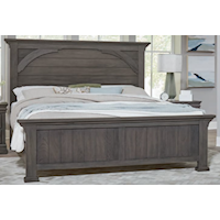 Transitional King Mansion Bed with Metal Slats