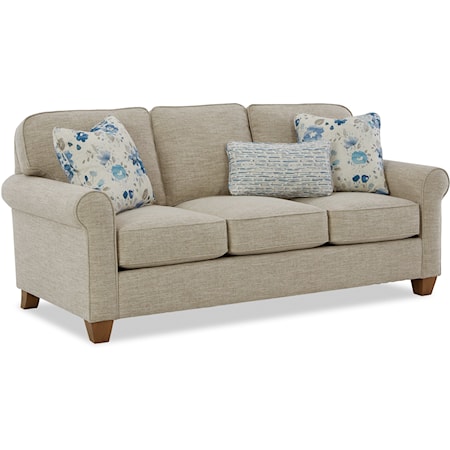 Transitional 80" Sofa with Rolled Arms