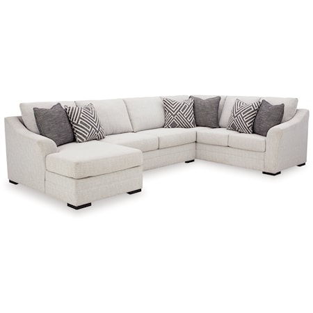 3-Piece Sectional With Chaise in Performance Fabric