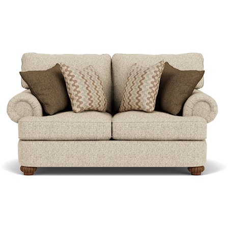 Traditional Loveseat with Rolled Arms