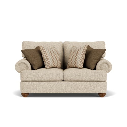 Traditional Loveseat with Rolled Arms