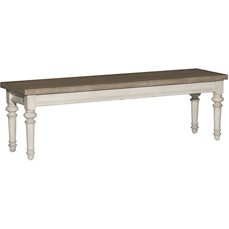 Farmhouse Dining Bench with Turned Legs