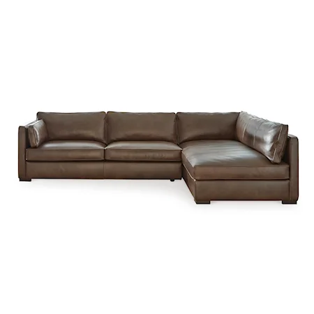 100% Top-Grain Leather 2-Piece Sectional