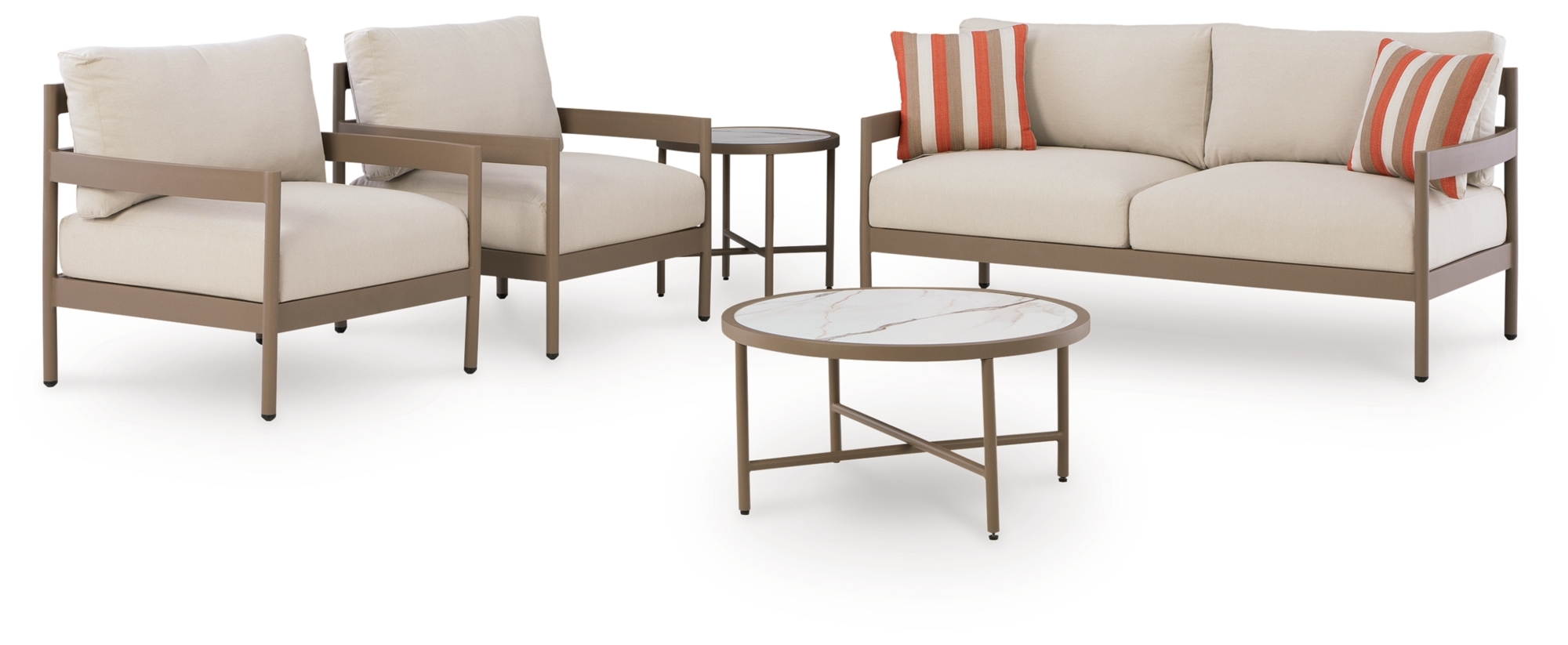 Signature Design by Ashley Bluff Trail Outdoor Love/Chairs/Tables Set