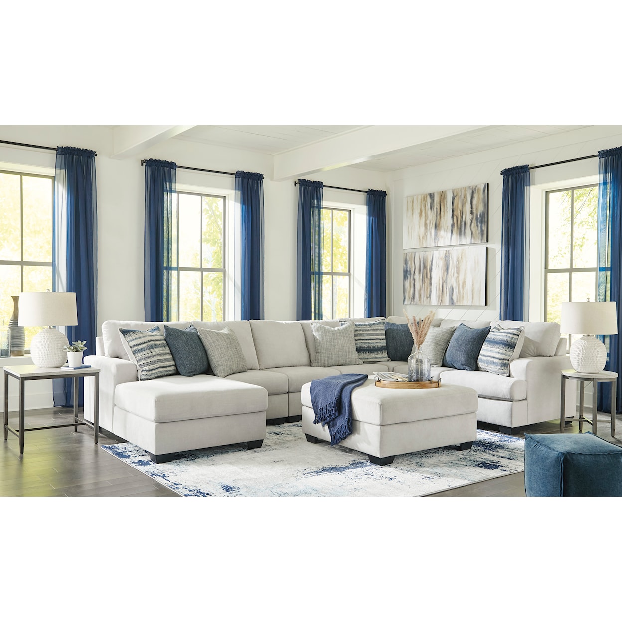 Benchcraft Lowder 5-Piece Sectional with Chaise