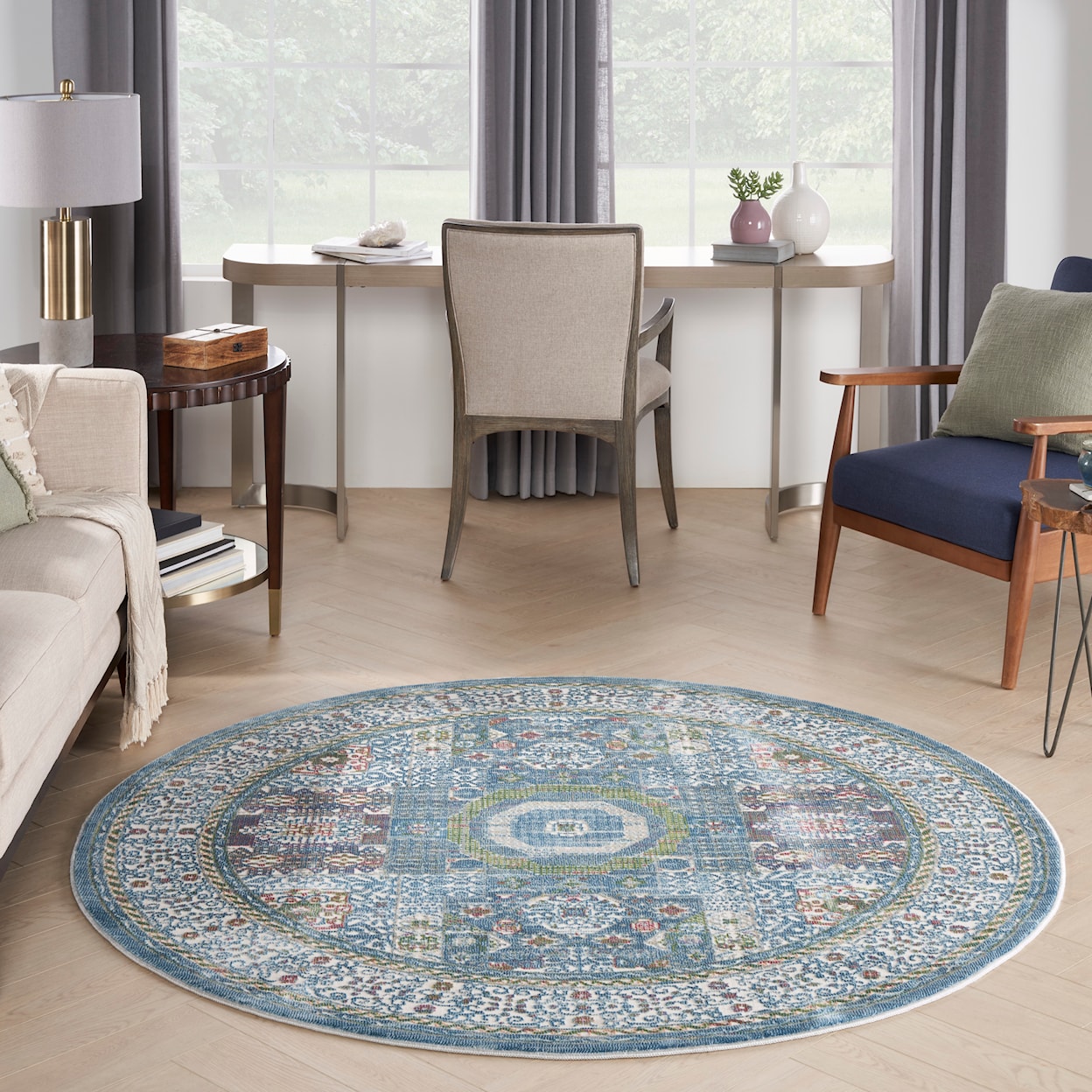 Nourison Ankara Global 6' Round  Rug