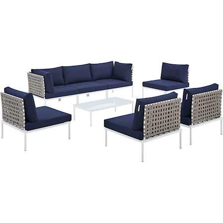 Outdoor 8-Piece Aluminum Sectional Sofa Set