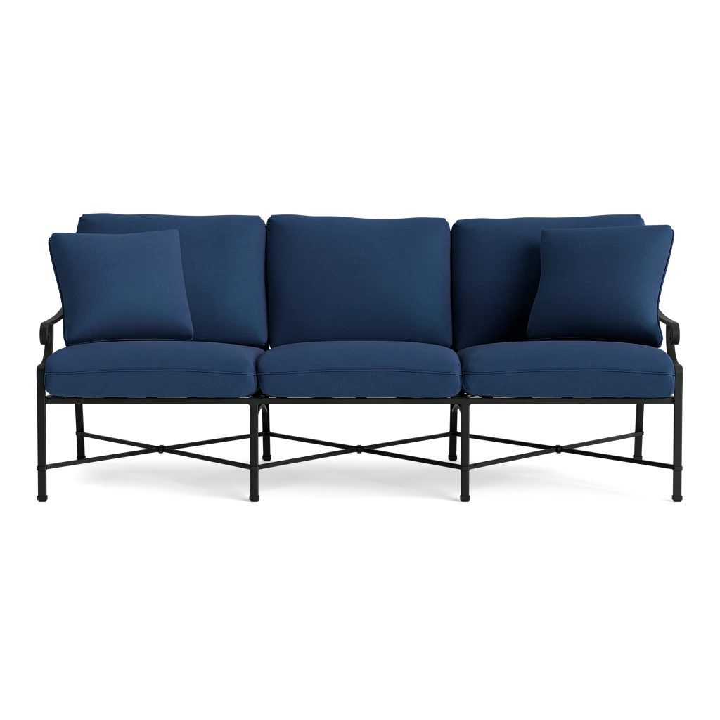 Scroll-Arm Sofa w/Throw Pillows