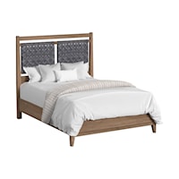 Farmhouse Queen Panel Bed with Weave Headboard