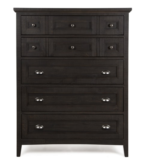 Traditional 5-Drawer Chest with Felt-Lined Top Drawer