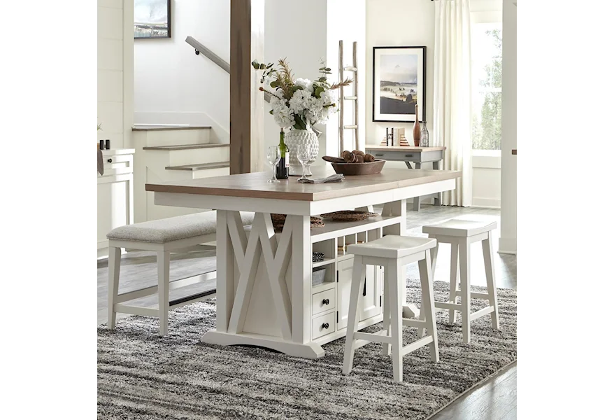 Americana Modern 4-Piece Pub Table Dining Set by Parker House at Pilgrim Furniture City