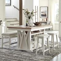 4-Piece Counter Height Pub Table Dining Set with Table Leaf