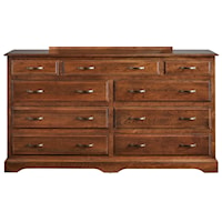 Customizable Solid Wood 9-Drawer Double Dresser