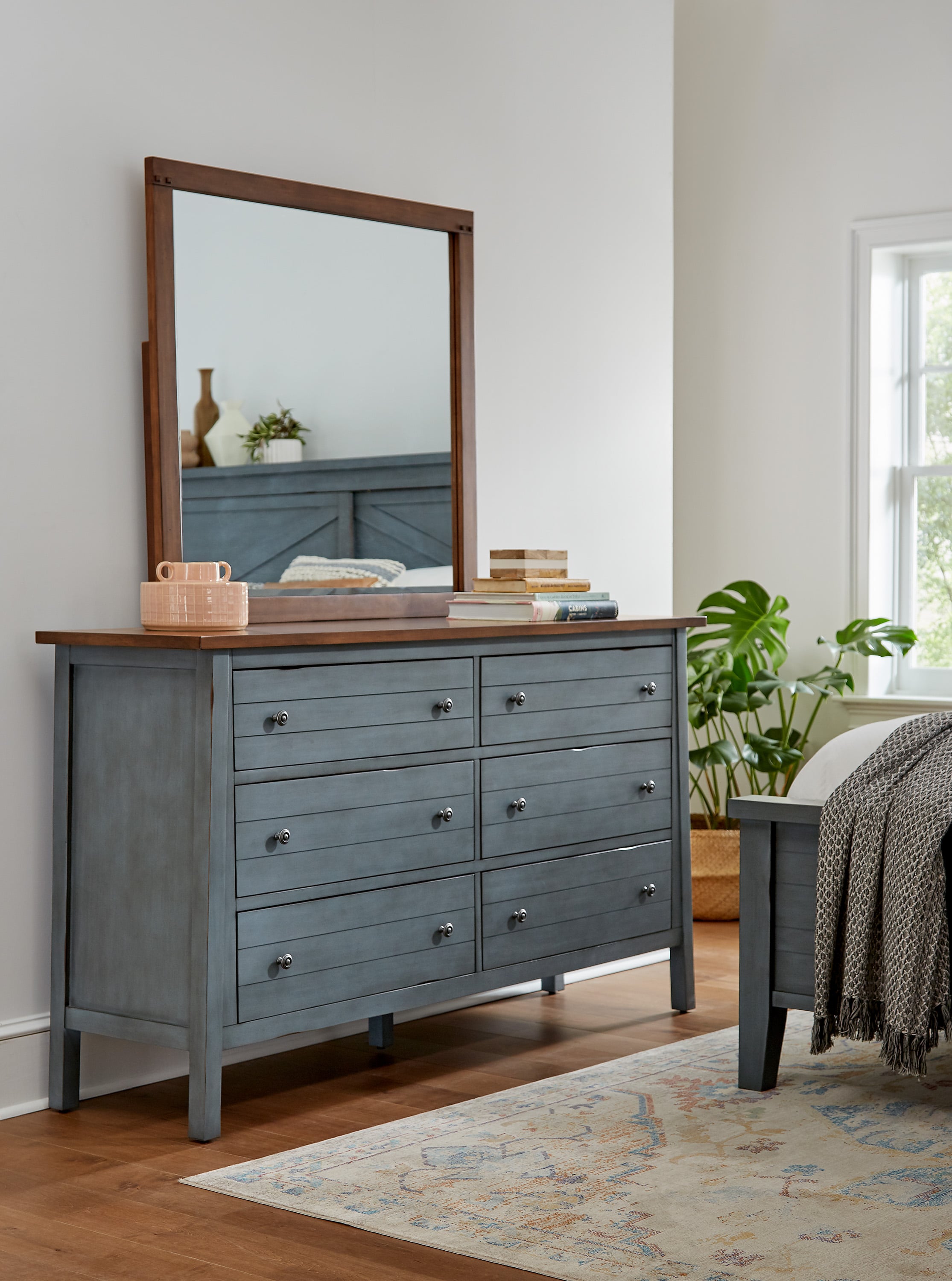 Dresser and Mirror Set