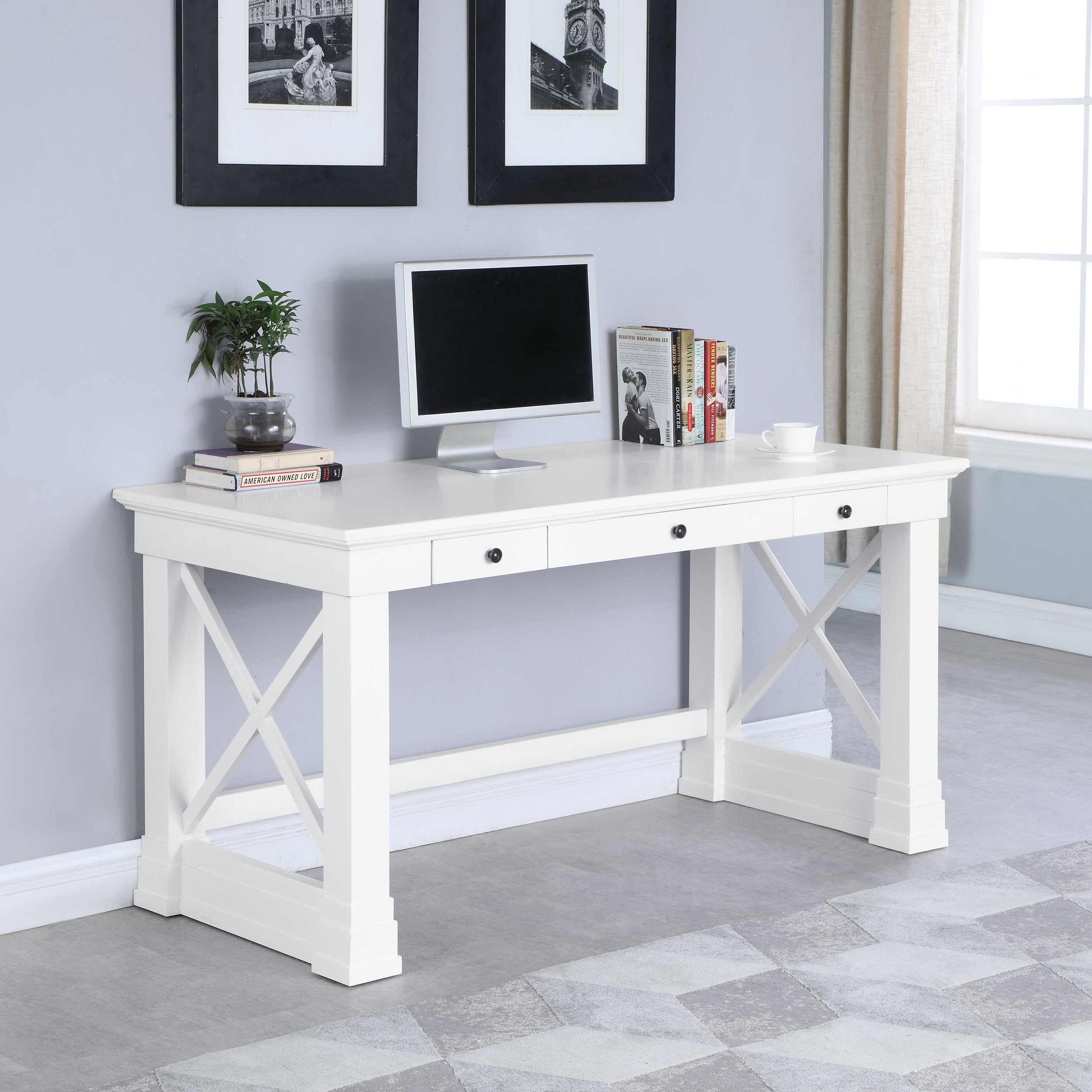 Johansson 60-inch 3-drawer Writing Desk