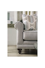 FUSA Kacey Transitional Sofa and Loveseat with Rolled Arms