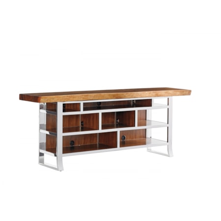 Media Console with Stainless Steel Base