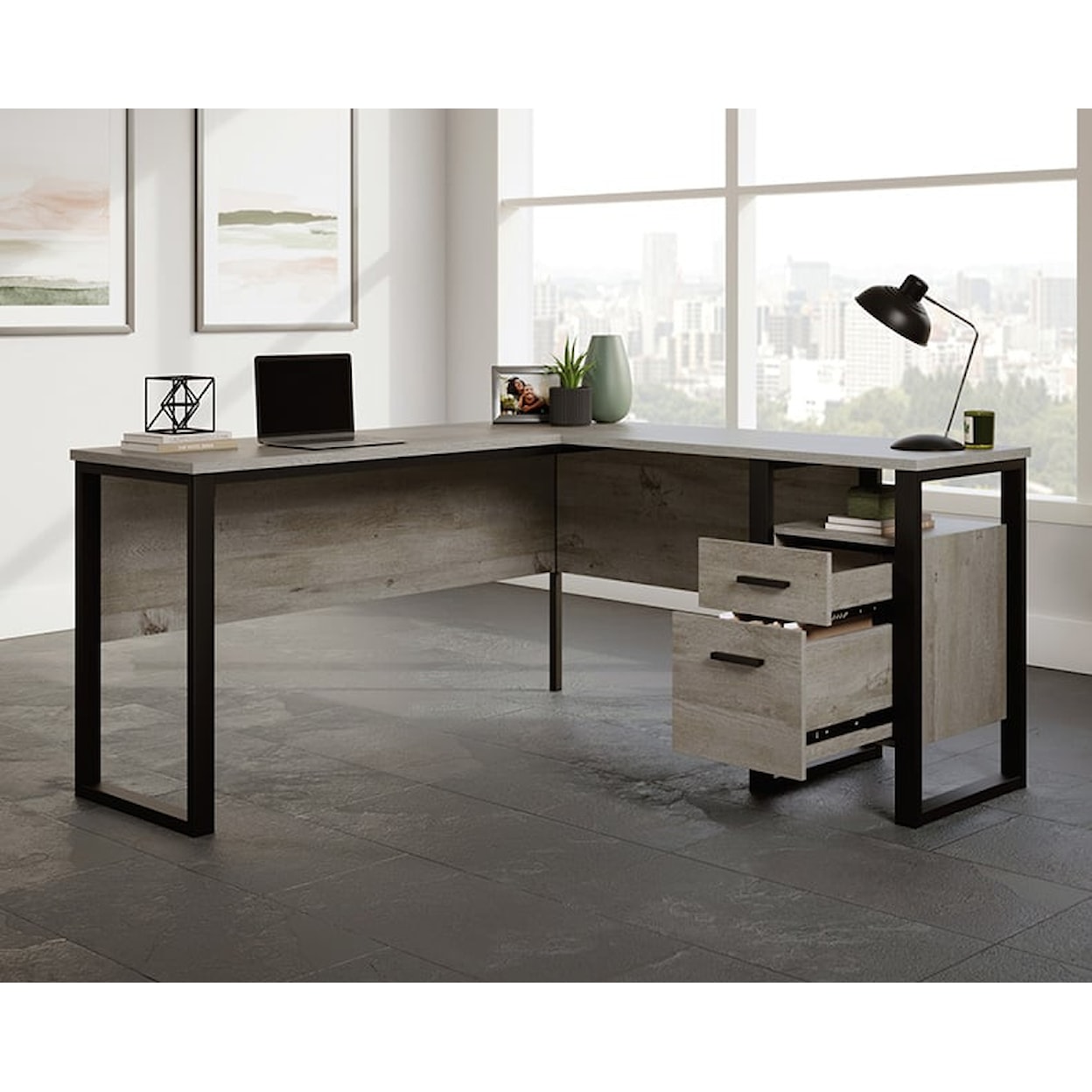 Sauder Rock Glen Rock Glen L-Desk Mystic Oak