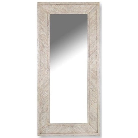 Contemporary Floor Mirror with Weathered Frame