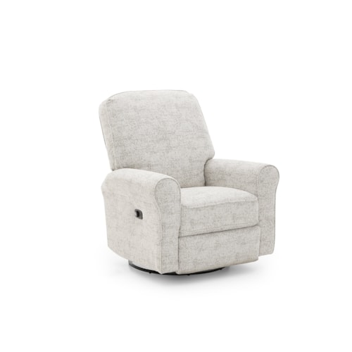 Transitional Power Reclining Swivel Glider Recliner with Power Tilt Headrest