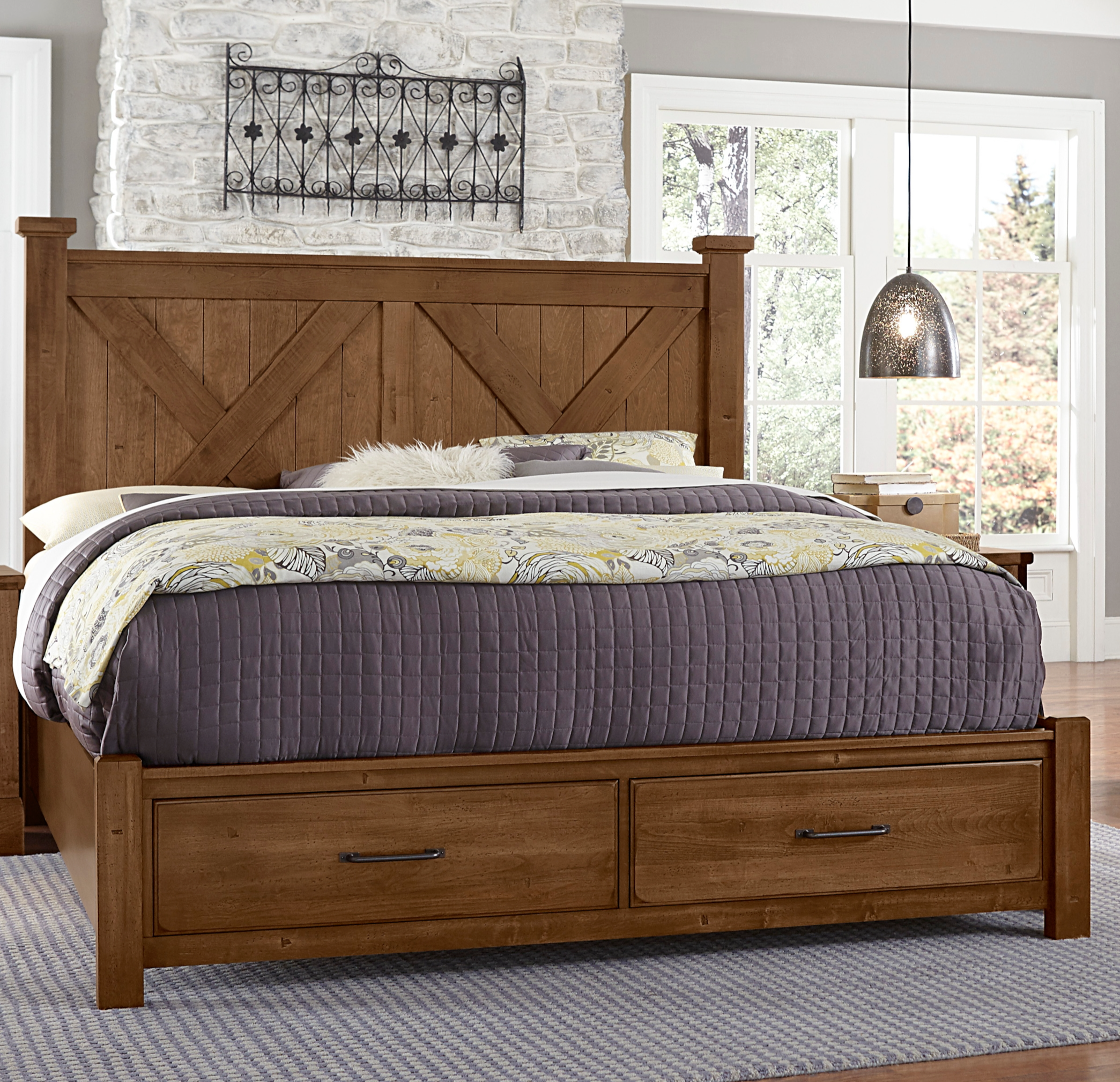 Artisan & Post Cool Rustic King "X" Panel Bed