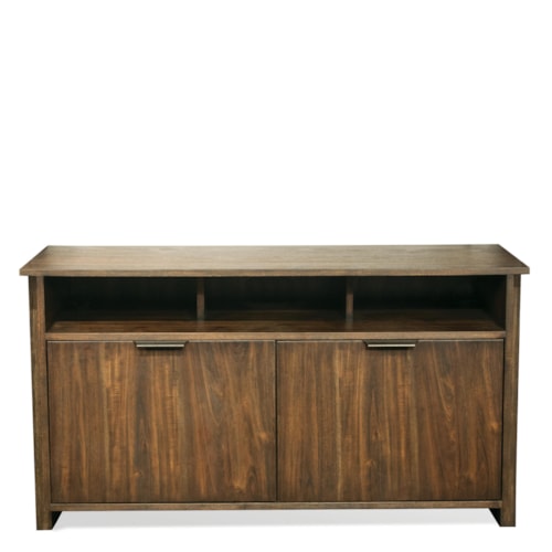 Entertainment Console with Enclosed Adjustable Shelving