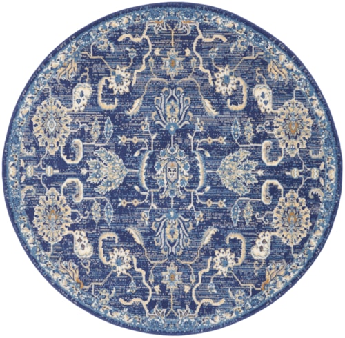 5'3"  Navy Round Rug